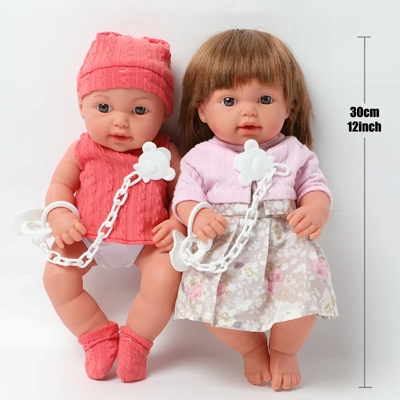 12 inča simulacija bebe reborn Silikon 30,5 cm Realan zvuk Dječje i baby doll Odjeću suknja bradavica lanac skup za igračke za djecu Slika  0
