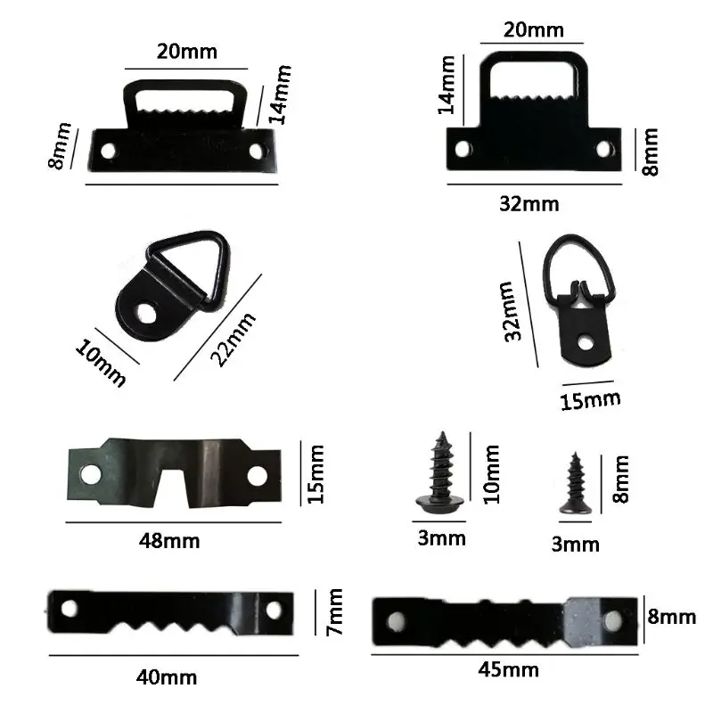Digitalni okvir za fotografije Skup viseće kuke s зазубренной vješalicom za kapute Hardver Zidni nosač crni Slika  0