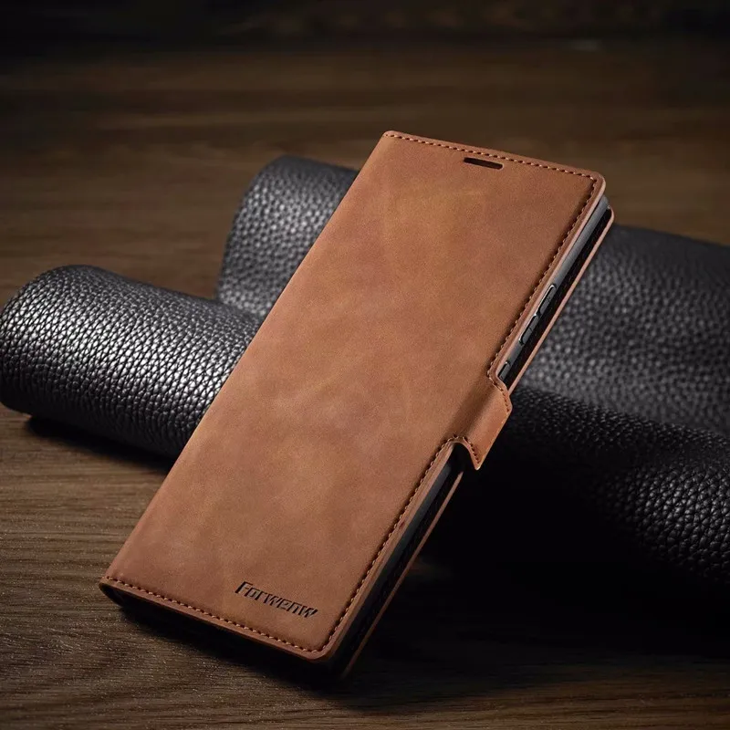 Luksuzni Magnetski kožna torbica-novčanik s gornjim poklopcem za Samsung Galaxy Note 9 10 20 Ultra Plus A21S S20 Zaštitni poklopac postolja za vlasnika Kartice Slika  0