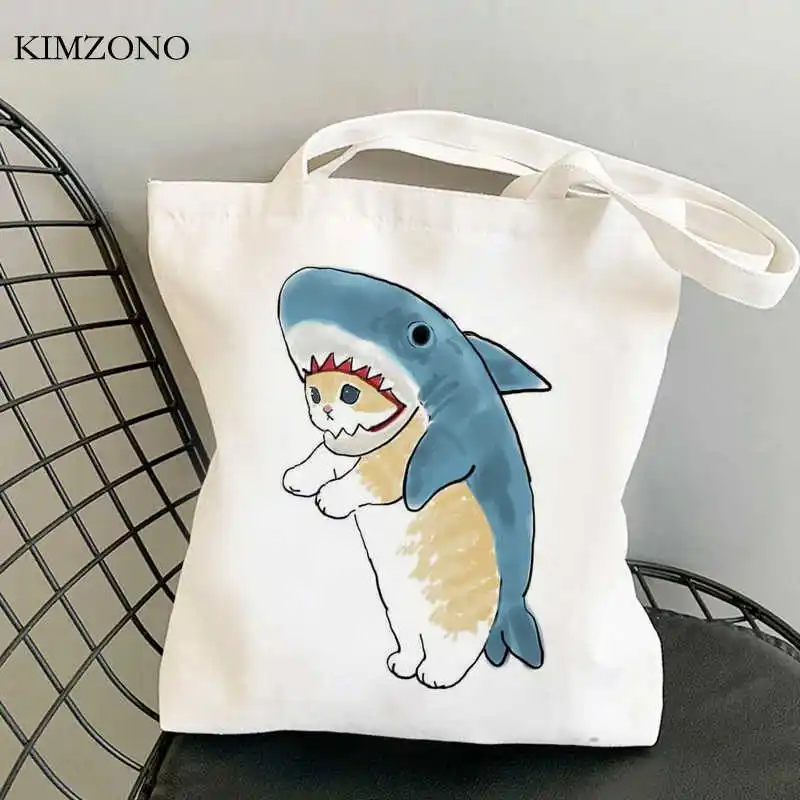 Torba za kupovinu Shark torba za kupovinu eco shopper bag za kupovinu bolsas de tela tkanina za višekratnu upotrebu hvatanje Slika  0