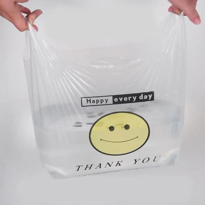 50 kom./pak. Bijela Hrane Prozirne plastične vrećice plastične za kupovinu Eko-torbe za kupovinu u supermarketu Plastične жилетные torbe za kupovinu Slika  1