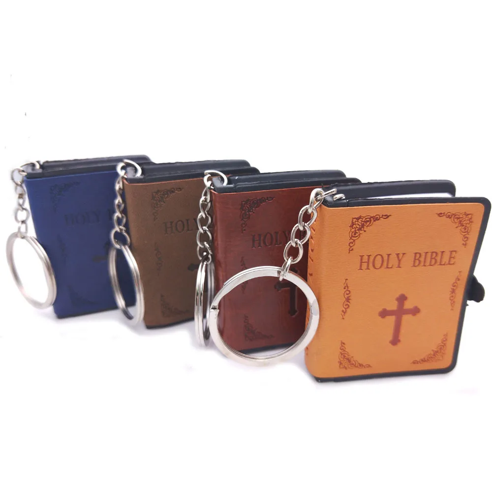 Mini-Biblija kožni Privezak za Ključeve Knjiga Privjesak Religija Engleska Verzija Christian Isus Privjesak Za Ključeve Dar Molitva da Bog Blagoslovi Slika  1