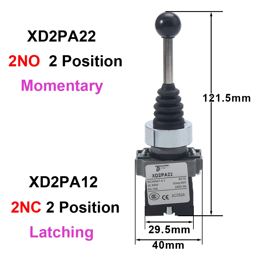XD2-PA12 2NO Učvršćivanje PA22 2NC Instant 2-way kontroler navigacijske tipke s коромыслом medusobno povrat Okretna prekidača s umreženim magnezijem reset Slika  2