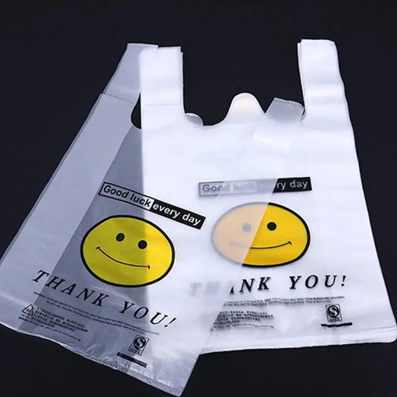 50 kom./pak. Bijela Hrane Prozirne plastične vrećice plastične za kupovinu Eko-torbe za kupovinu u supermarketu Plastične жилетные torbe za kupovinu Slika  3