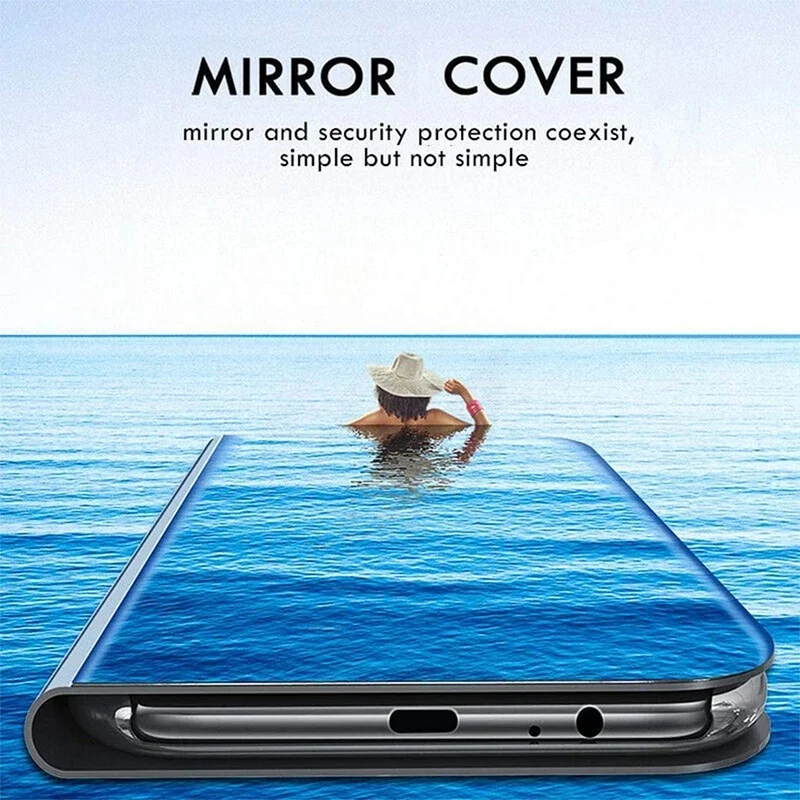 Luksuzni Smart mirror Flip Torbica za Samsung Galaxy Z Fold 3 5G Preklopni poklopac od umjetne kože sa Strane za Galaxy Z Fold3 Torbica za telefon Coque Slika  3