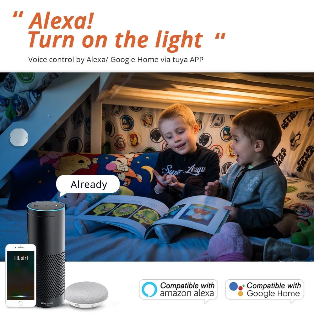Zemismart Tuya WiFi Modul Prekidača DIY Pametan Svjetlo Mini Prekidač, Daljinski Upravljač Alexa Echo Google Home 1 banda 2 načina Slika  3