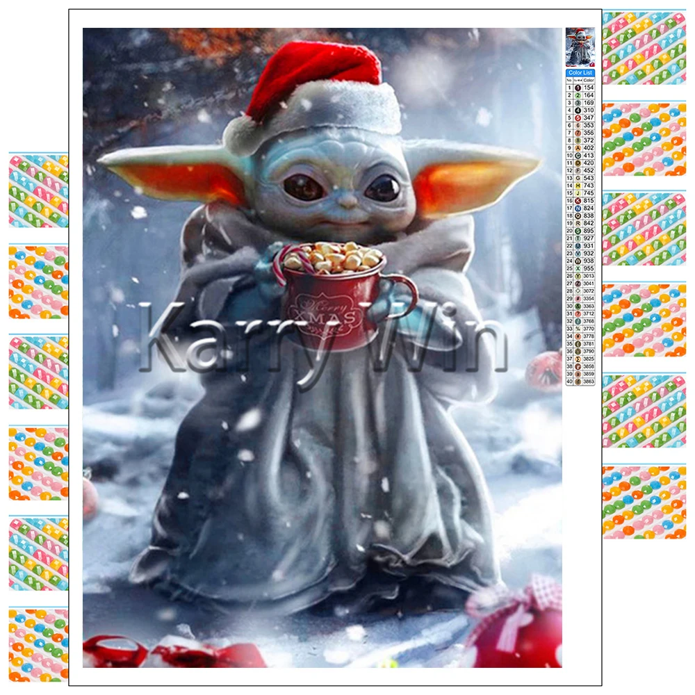5D DIY Diamond Slikarstvo Star Wars Joda Dječje Božićne Umjetnička Vez Pun Trg Vez Križem Hobi Dar Mozaik Ukras kuće Slika  4