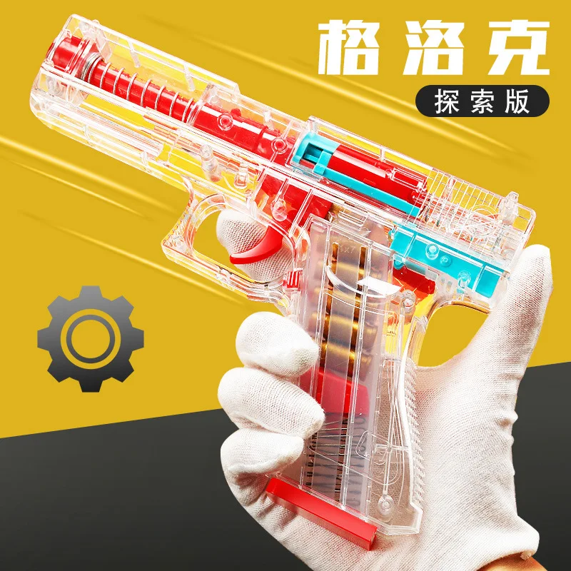 Pištolj Glock Igračku Pištolj sa ljuskom Plastična Prozirna Soft Snajper Metak za Pištolj Dječja Oružje za gađanje na otvorenom Dječak Lažni Pištolj na Poklon Slika  4