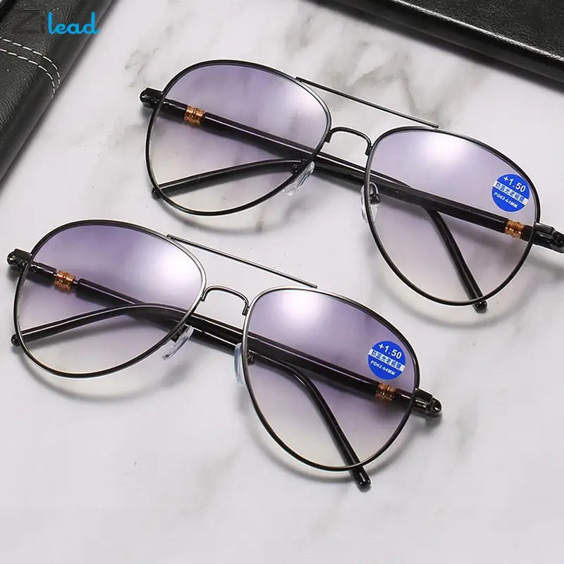 Зилеад +1+1.5+2+2.5+3+3.5 Dvostruko Svjetlo Anti-plavo Svjetlo Naočale Za Čitanje Muški Ženski Moda Pilot Presbyopia Optički Naočale Slika  4