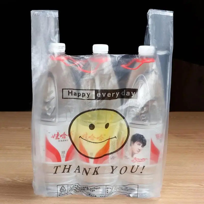 50 kom./pak. Bijela Hrane Prozirne plastične vrećice plastične za kupovinu Eko-torbe za kupovinu u supermarketu Plastične жилетные torbe za kupovinu Slika  5