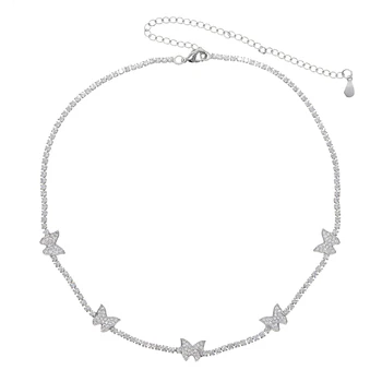 2 mm cz teniska lanac ogrlica ogrlica sa životinjama šarmom leptir проложенное kratke ogrlice za lady donje vjenčanje nakit ogrlica