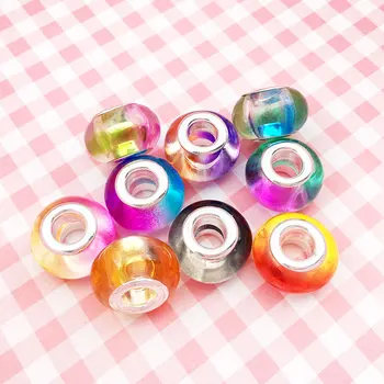 20 kom. 9 boja Modni Okrugli gradijent ispunjava perle s velikim rupama Potpornji Perle za DIY Narukvica Nakit Pribor