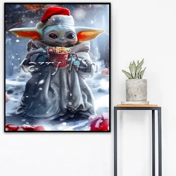 5D DIY Diamond Slikarstvo Star Wars Joda Dječje Božićne Umjetnička Vez Pun Trg Vez Križem Hobi Dar Mozaik Ukras kuće