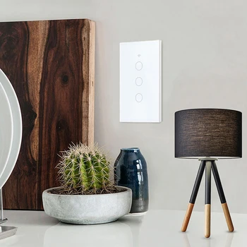 AXUS Tuya Smart WiFi Switch-Standard SAD-a Bez Neutralne Žice 1/2/3 gang Zidne Lampe Dodirni Prekidač za Alexa, Google home Glasovno Upravljanje