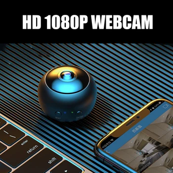 Bežična Mini-Web kamera 1080p Full HD Web-kamera, USB Priključak s mikrofon za Računalo Izravni prijenos SD kartica, Wifi Osnovna Skladište