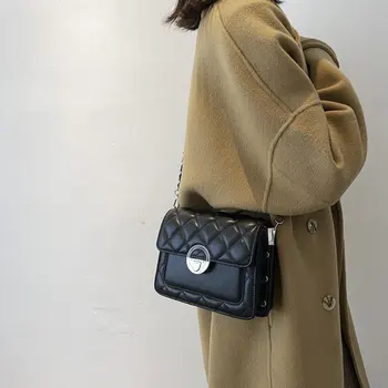 Branded design torba od umjetne kože, s ventilom na lancu preko ramena za žene 2020 Jednostavan moderan torba-instant messenger ženske luksuzne torbe