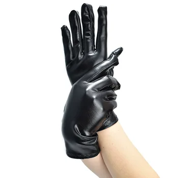 Crne Lakirane rukavice od umjetne kože s dugim zapešća, Rastezanje za Gothic-punk, Lolita, Tamna Харадзюку, Cosplay, Seksi Guantanamo