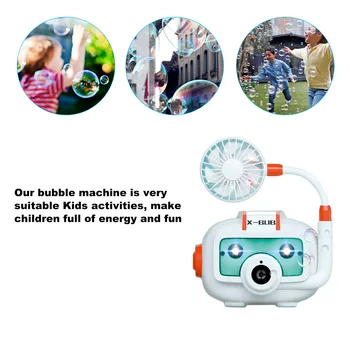 Dječje Električna Balonu stroj s Kamerom-Ventilatorom, Tvorac mjehurića, Igračka Pištolj za pjenu Vode, Ljetni Otvoreni Za Djecu Poklon za Rođendan