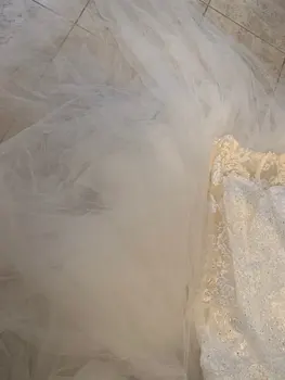 Donje luksuzno vjenčanje haljina Sirena s V-izrez, bijelu vjenčanicu sa dugim rukavima, čipkan iluzorno haljina vestido de noiva 2019