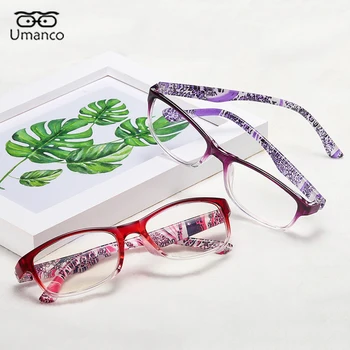 Elegantne Naočale za čitanje s cvjetnim ispis za žene Ultra Naočale za starije osobe s povećalom Četvrtaste naočale za dalekovidnost