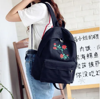 Harajuku Pink Ruksak s vezom Crno Bijeli Ženski ruksak za putovanja Student холщовая dvostruka torba na rame Mochila