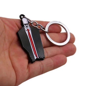 Igra Hitman 2 Privjesak za ključeve Muška figura iz crne metalni Privezak za ključeve, Donje prsten za ključeve Auto torba Šarm llaveros porte ključ Nove Nakit 2019