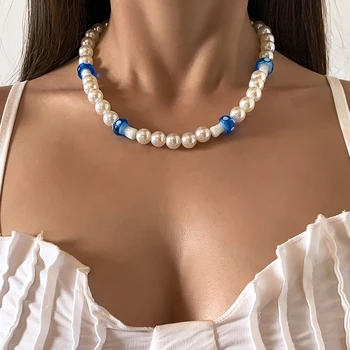Imitacija bisernih perli Kratke ogrlice Ogrlice za žene Modni Šarene Gljiva Slatka Ogrlice 2021 Djevojke Modni Nakit Ovratnik
