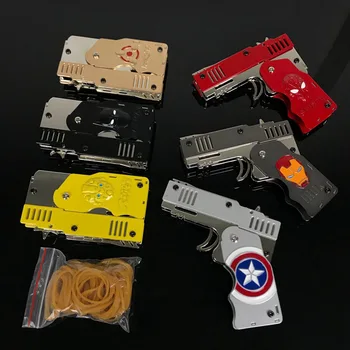 Marvel Iron Man Spider-Man Sklopivi Guma Pištolj Eksplozivan Guma Model Pištolj Igračka Model Oružja Od Legure