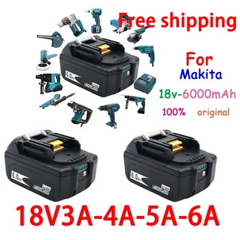 Original za Makita 18 6.000 mah Punjiva Baterija za električne alate s led litij-ionske zamjene LXT BL1860B BL1860 BL1850