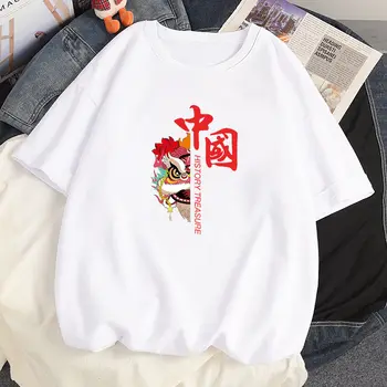 Pamuk Ljetna majica Harajuku Anime Kawai Bijeli Uzorak Mahjong igre Casual majica Ženske Slobodne prevelike majice Majice tees