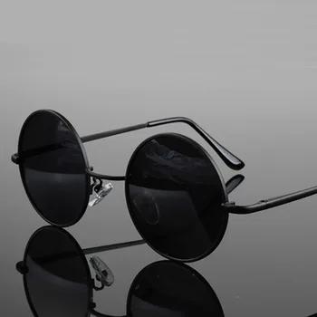 Retro Vintage Kružne Polarizirane sunčane naočale Za muškarce Marke dizajnerske Sunčane naočale Za žene Metalna okvira Crne leće za Naočale za vožnju UV400