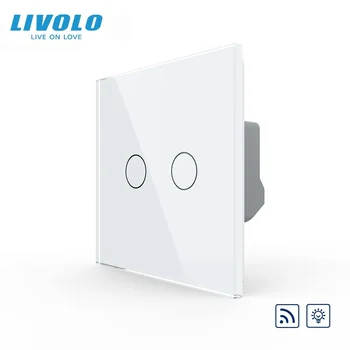Standardni prekidač Livolo EU,Inteligentni prekidač VL-C702DR-11,2,Ploča od kristalne stakla,daljinsko upravljanje AC 220~250 i Prekidač zidne rasvjete prekidač za kratka svjetla