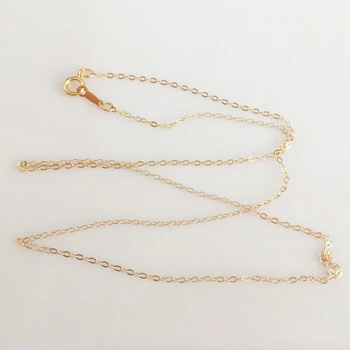 Trenutno je 14-karatno zlatno ogrlica sa flat kabel lancem 1,3 mm Ogrlica sa lancem Zlatni nakit Минималистичные zlato ženski nakit