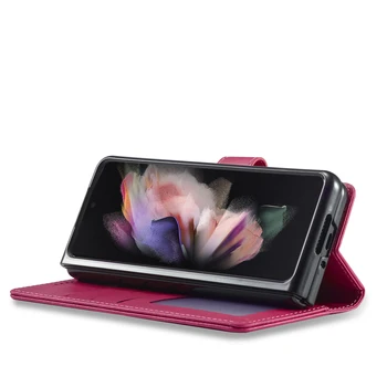 Z Fold 3 Luksuzna kožna Flip Torbica za telefon Samsung Galaxy Z Fold 3 5 G Torbica za torbicu Držač Kartice šok-dokaz Sklopivi Držač Poklopac