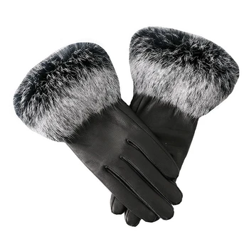 ZDFURS*Rukavice od prirodne kože Ženske Toplo Trendy zimske ženske Rukavice za ruke s mnogima, od prirodnog krzna кроличьего