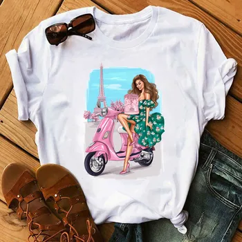 Ženska odjeća 2020 Ljetna moda majica s tankim rezom Love Grom Paris Harajuku Kawaii Ženska t-shirt za odmor Majica Top