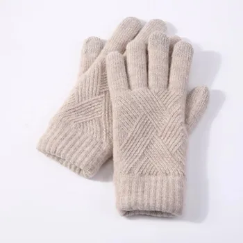 Ženske zimske tople pletene rukavice s punim prstima čvrste Muške vunene rukavice sa zaslonom osjetljivim na dodir Ženske debeli topli Biciklističke rukavice za vožnju