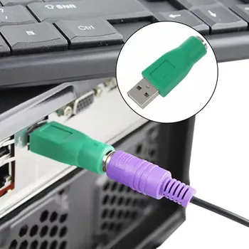 1 kom PS / 2 Ženski NA USB Muški Adapter je Pretvarač Za Miš Tipkovnica USB muški na PS2 Mini Din 6-pinski Konektor