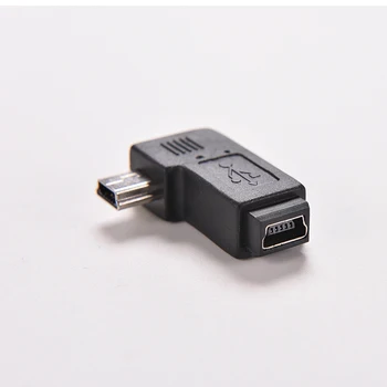 Crna USB 2.0 Mini 5-pinski Konektor od muškaraca i Žena Pod pravim kutom od 90 Stupnjeva u Priključak Adaptera
