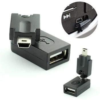 Mini USB na USB 2 0 Ženski 180 X 360 Fleksibilan Kut ima 360 stupnjeva, Rotacijski kabel adapter Mini USB otg